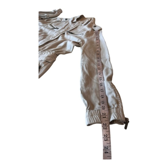 Max Jeans Utility Military Jacket Color Winter White Ivory Size XS NWOT - Picture 5 of 15